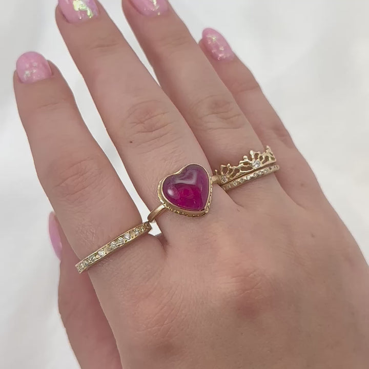 Rubellite Heart Ring