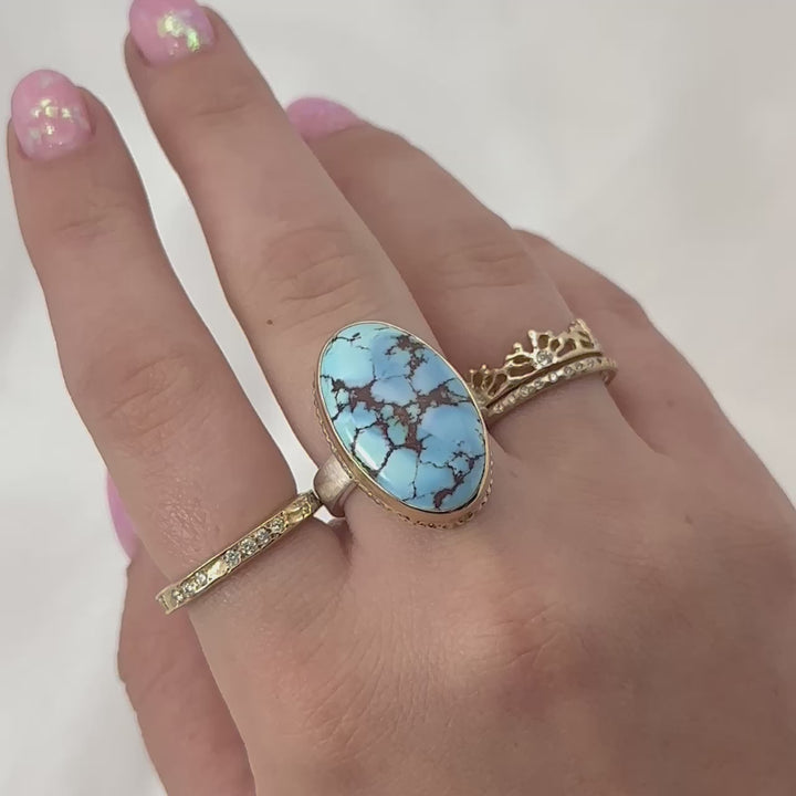 Oval Kazakhstani Turquoise Ring