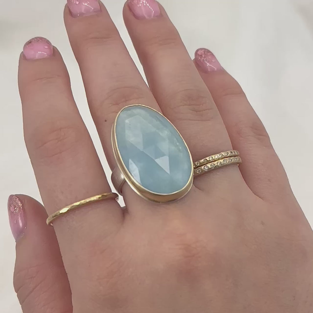 Rose Cut Aquamarine Ring