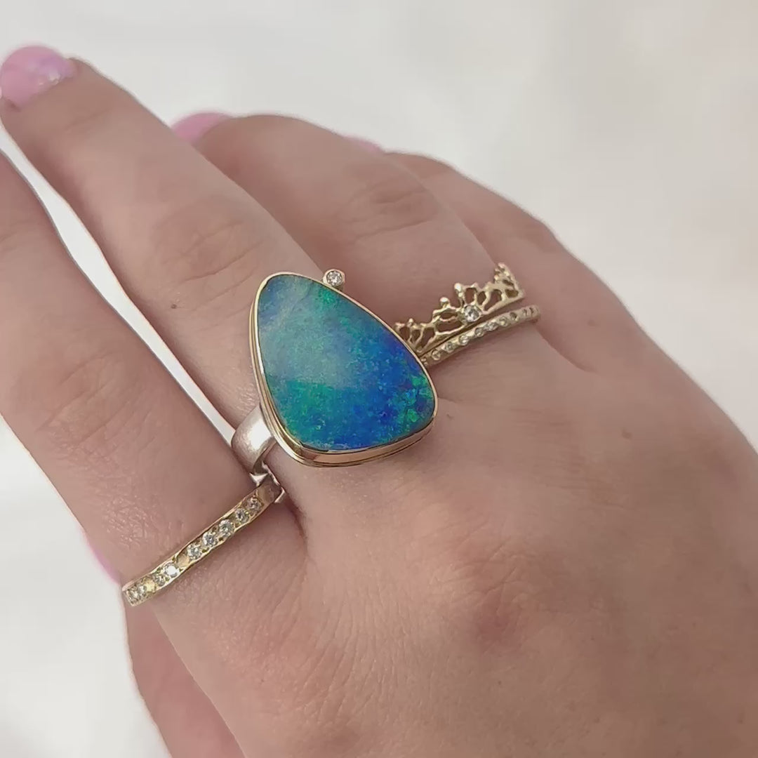 Australian Opal Doublet + Satellite Diamond