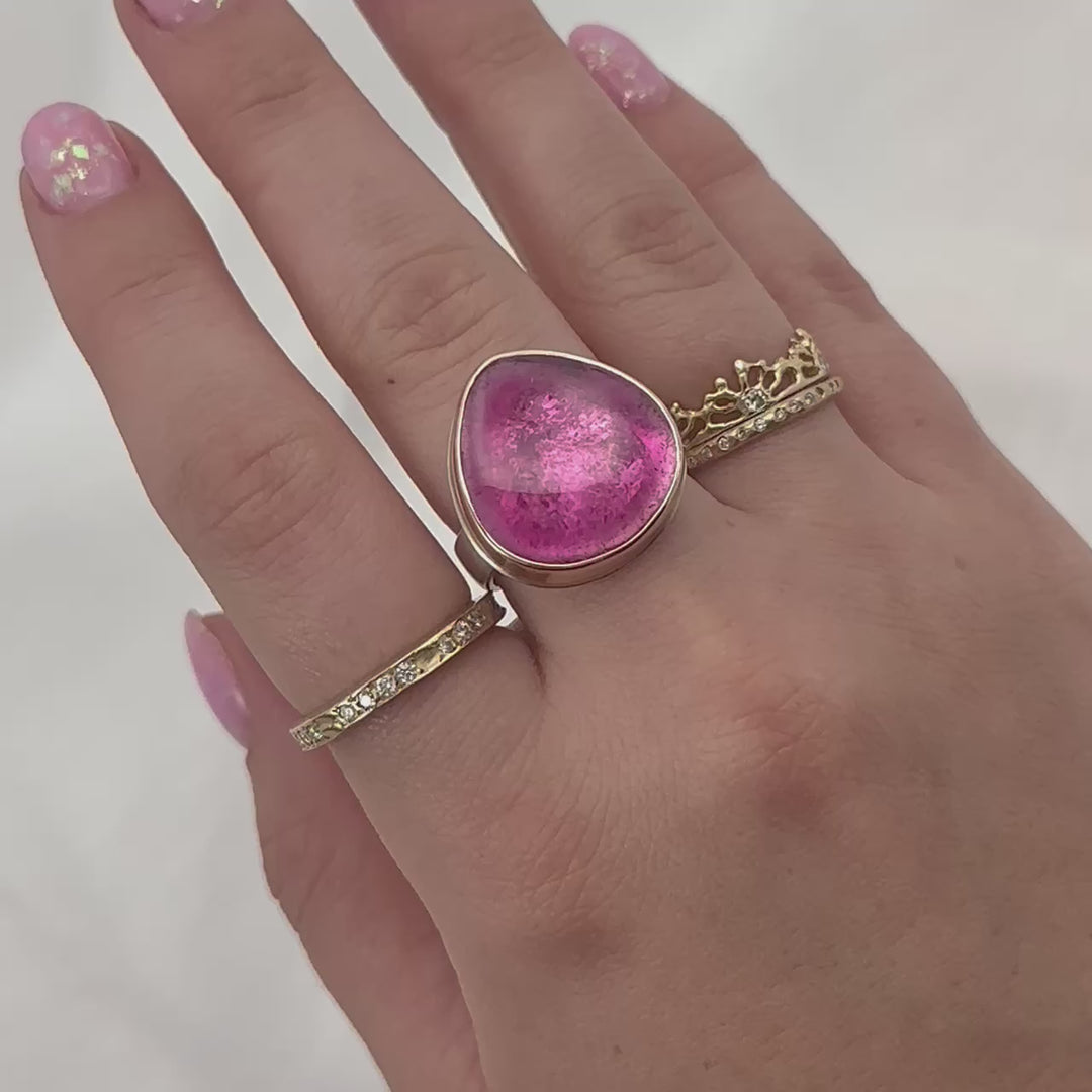 Cabochon Pink Tourmaline Ring