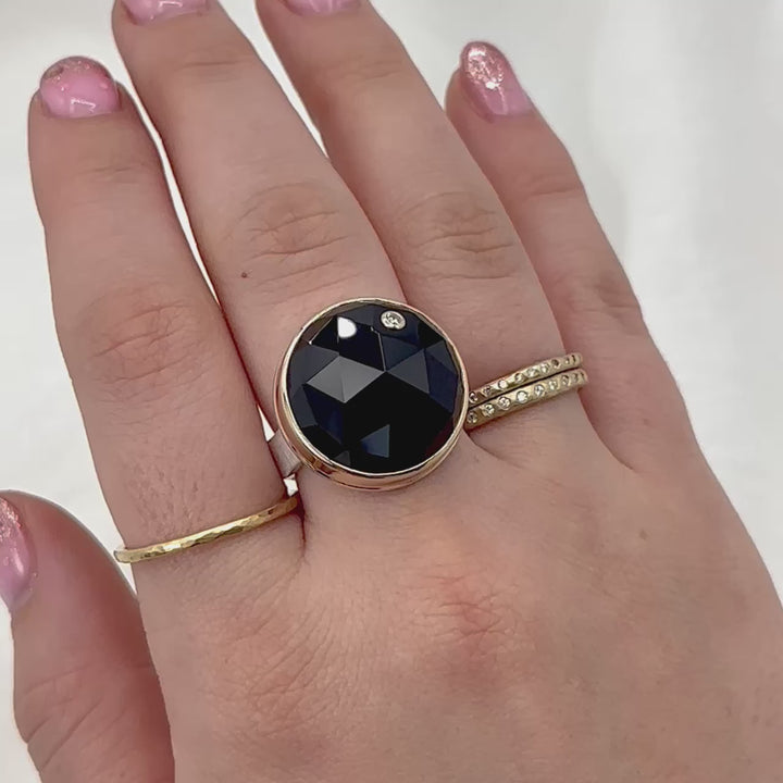 Black Onyx with Diamond Ring