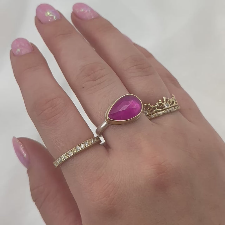 Teardrop African Ruby Ring