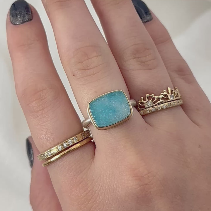 Chrysocolla Druzy Ring