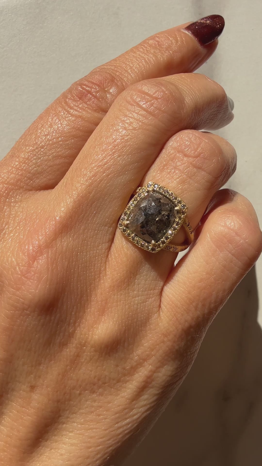 Chocolate Diamond Halo Ring