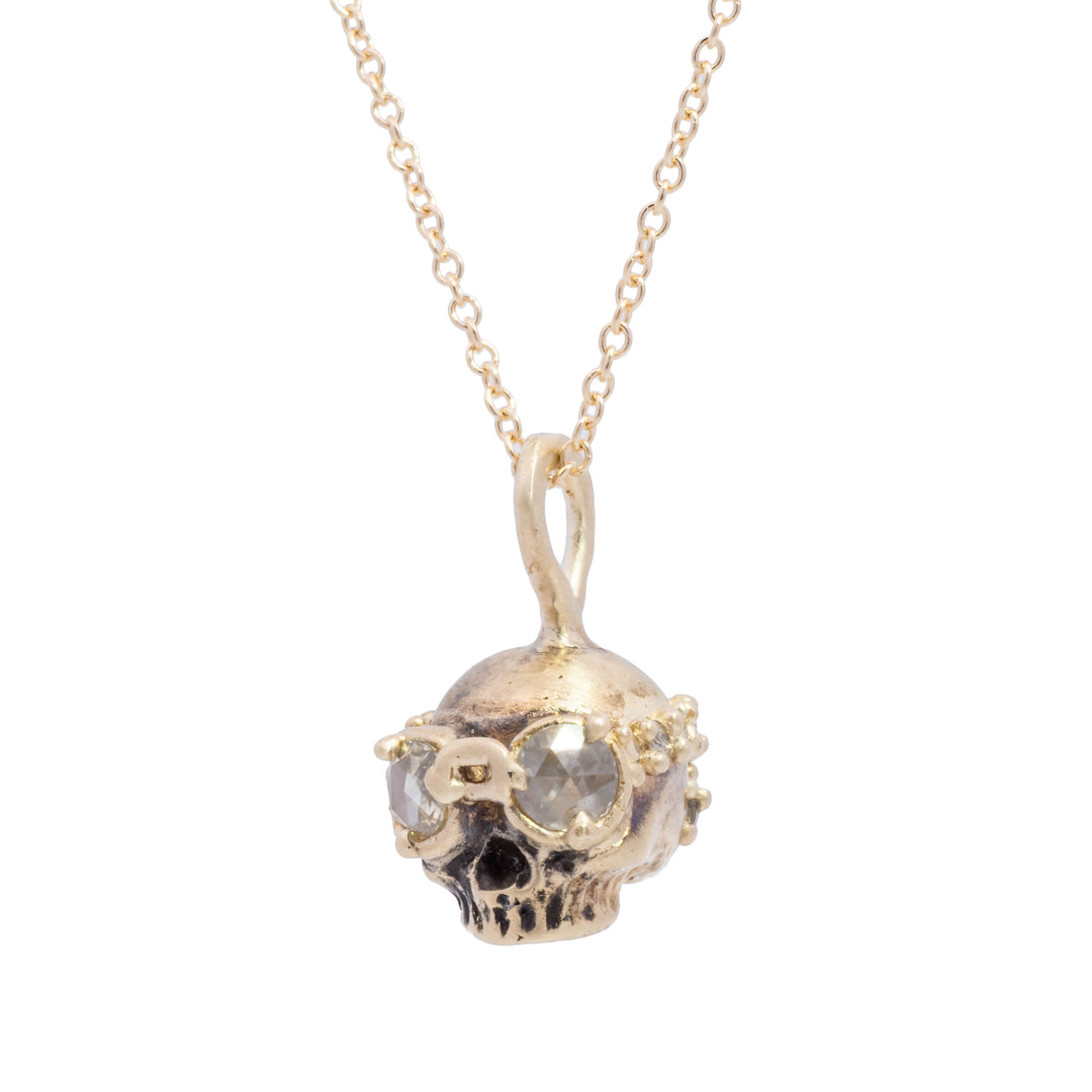 Rose Colored Glasses Diamond Skull Pendant