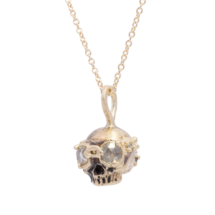 Rose Colored Glasses Diamond Skull Pendant