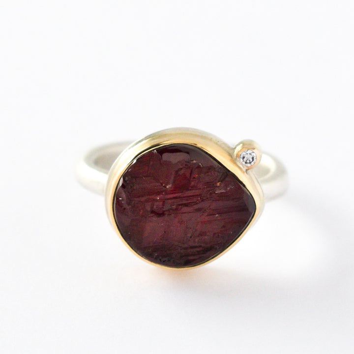 Surface Cut Garnet Ring