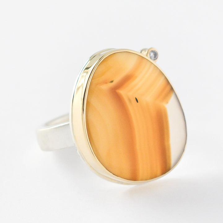 Asymmetrical Montana Agate Ring