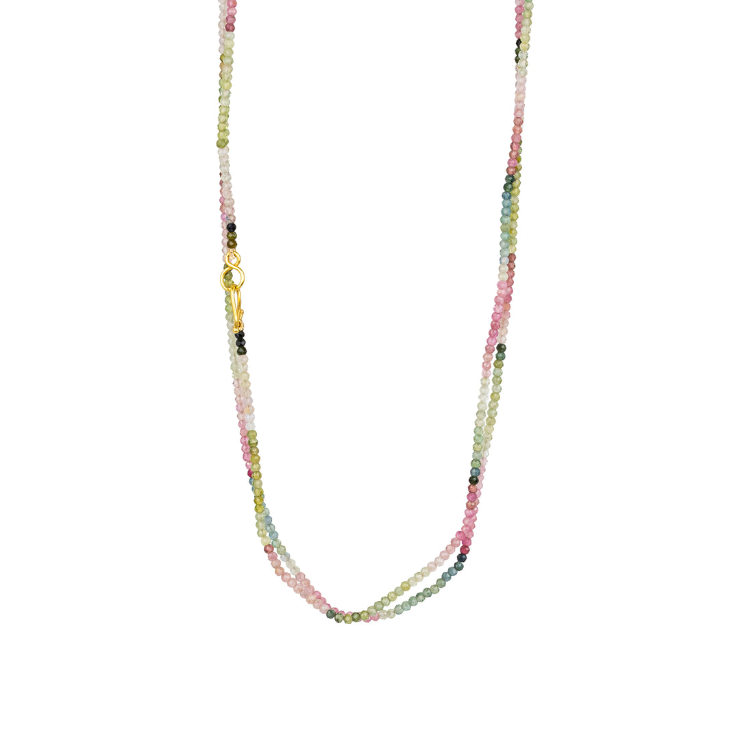 Watermelon Tourmaline Beaded Necklace