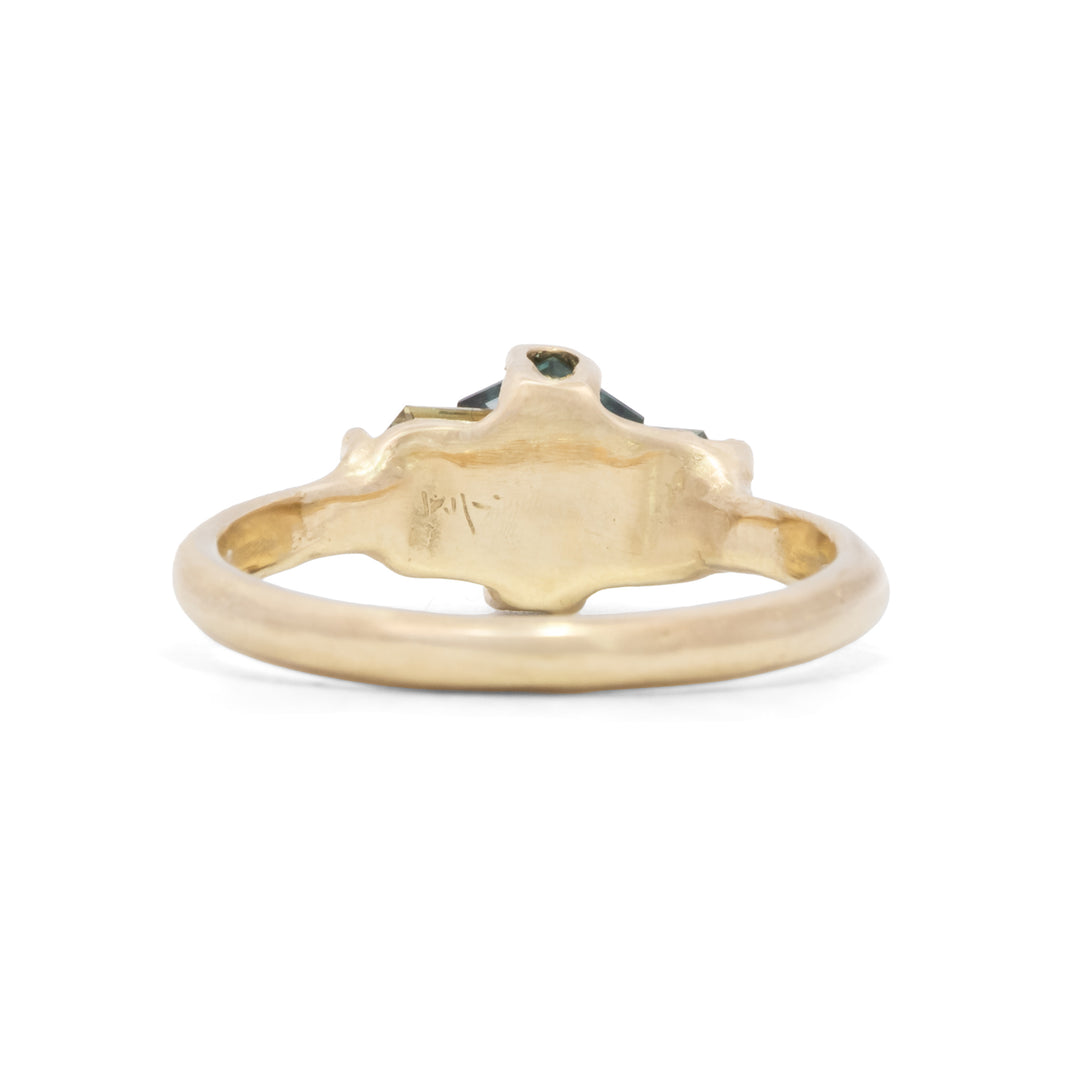1.54 tcw Montana Sapphire Geometric Stacked Ring