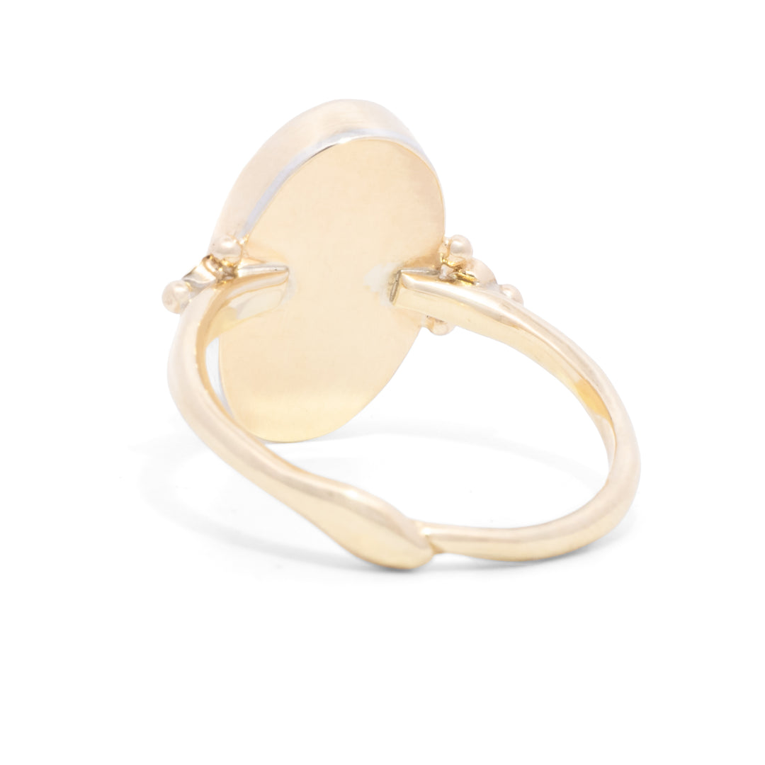 Australian Opal & Diamond Doublet Ring