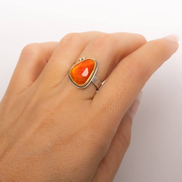Carnelian and Diamond Ring
