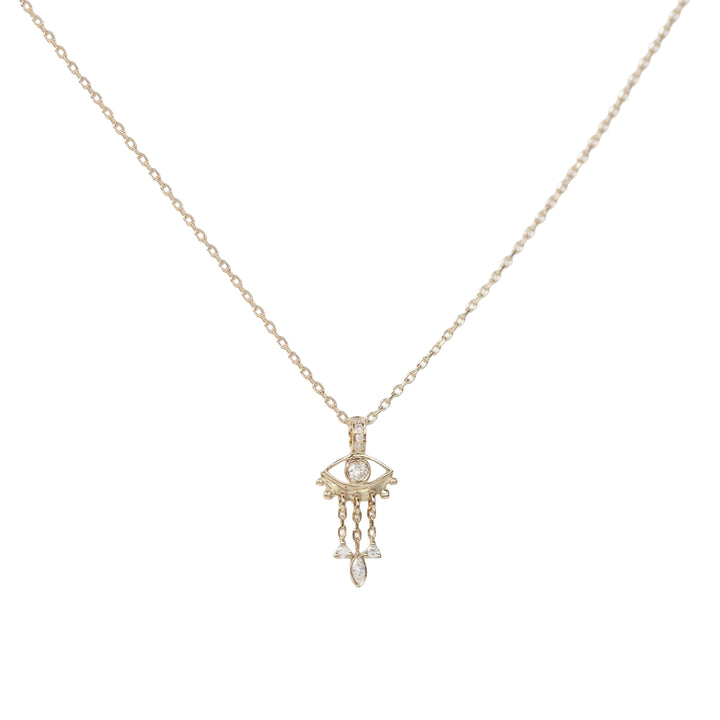 Small Diamond Eye with Fringe Necklace