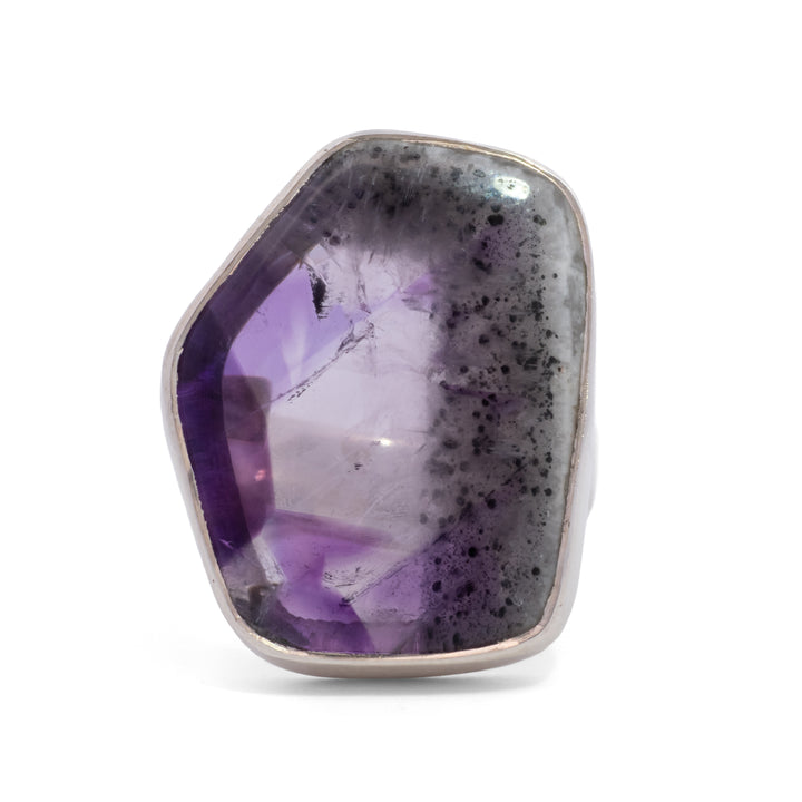 Asymmetrical Amethyst Lace Agate Ring