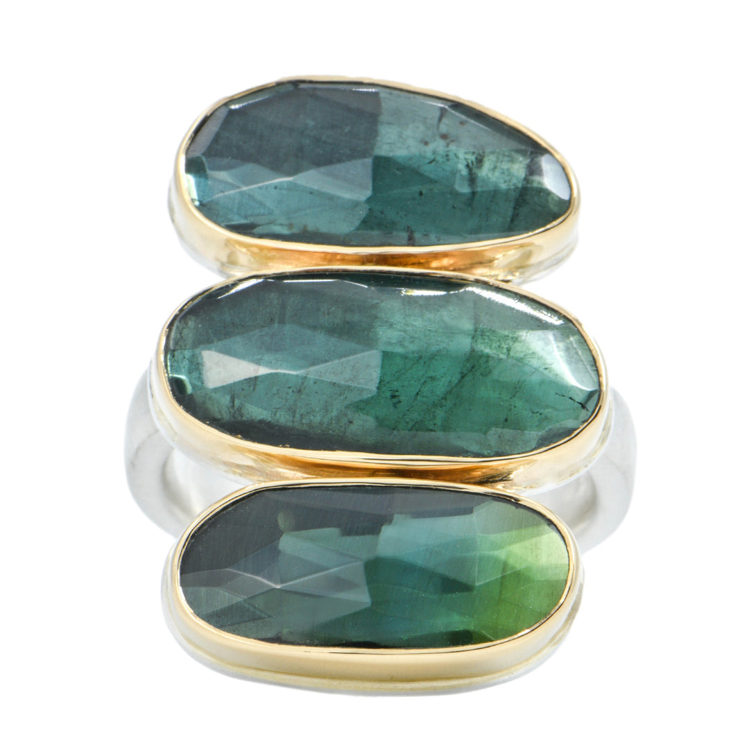 Triple Green Tourmaline Ring