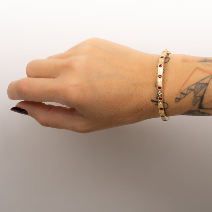 Trunk Show 4mm Daphnie Ruby and Diamond Bracelet