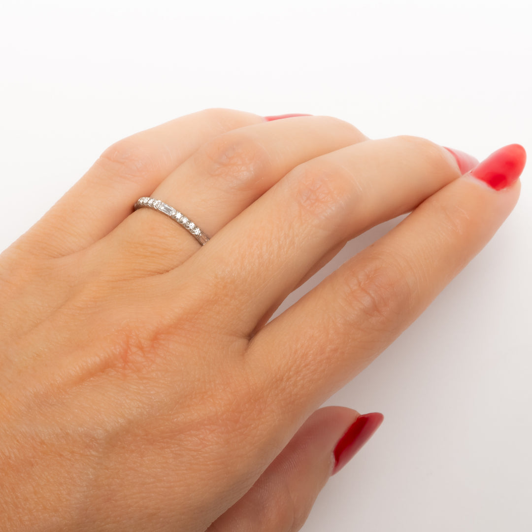 Round & Baguette Diamond Eternity Band