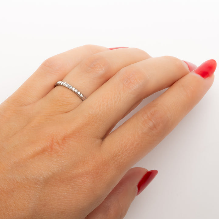 Round & Baguette Diamond Eternity Band