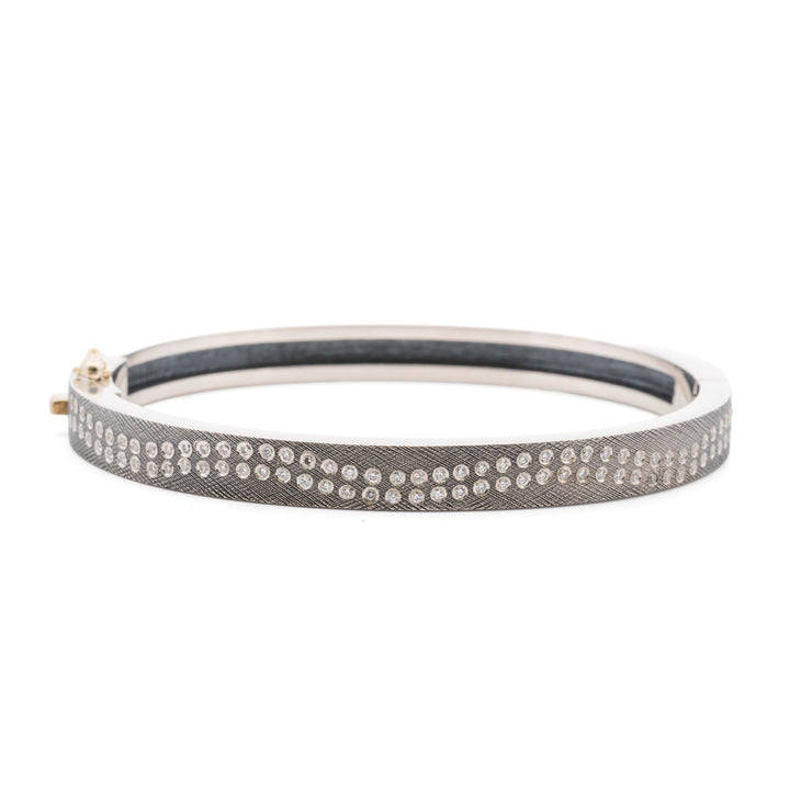 6 mm Rene Double Silver Diamond Bracelet