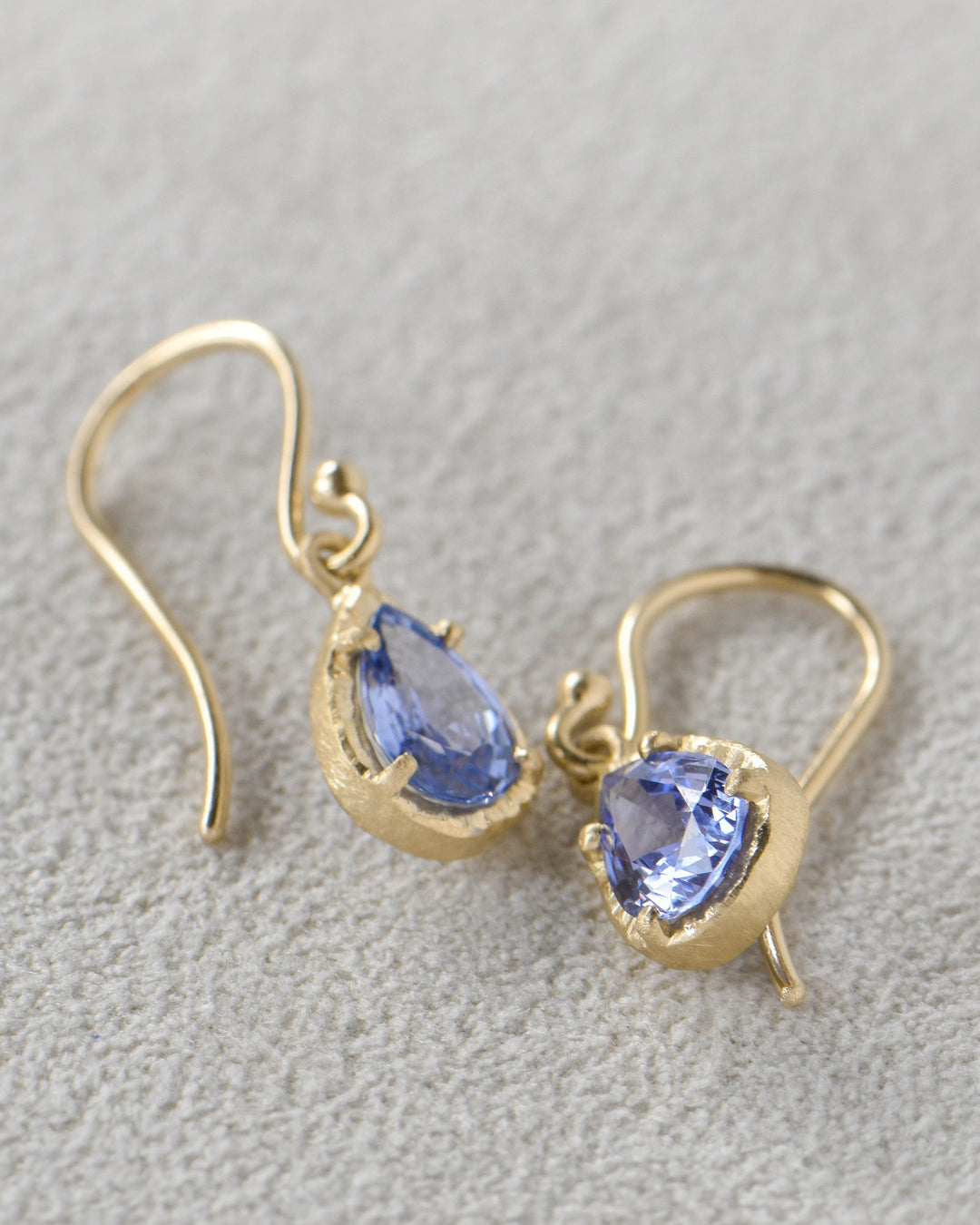 Trunk Show Pear Blue Sapphire Earrings