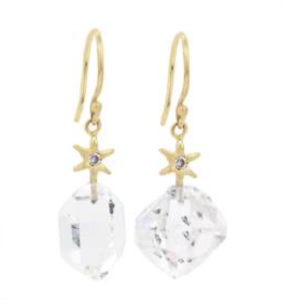 North Star Herkimer Diamond Drop Earrings