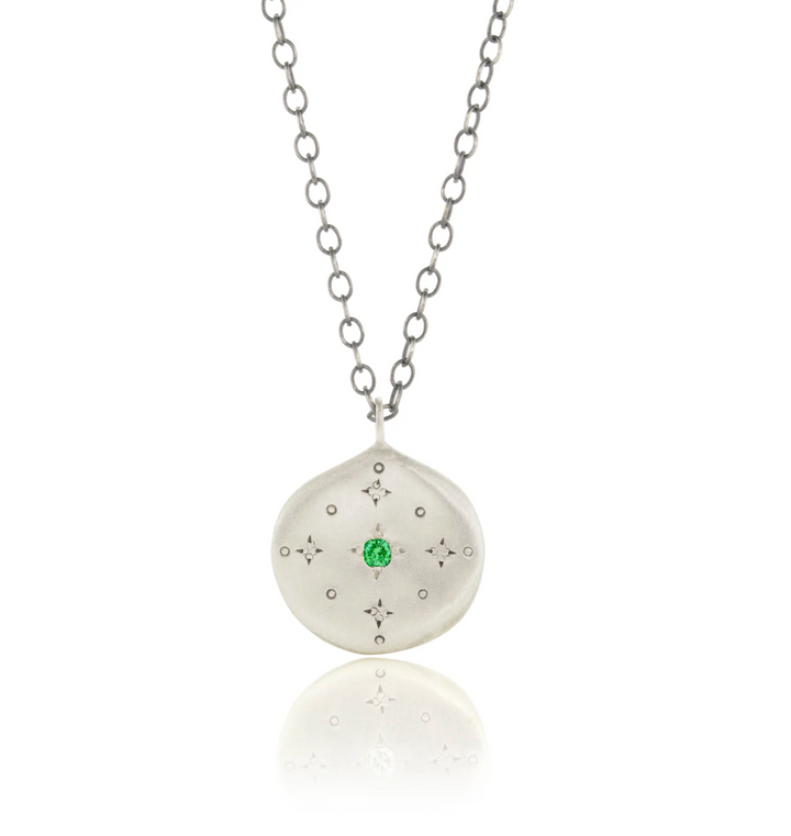 New Moon Emerald Pendant Necklace