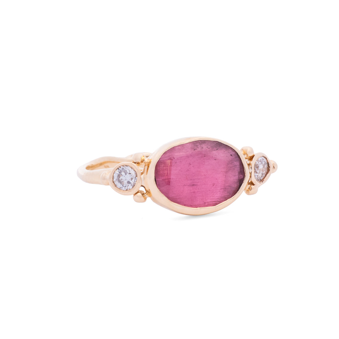 Oval Pink Tourmaline Ring