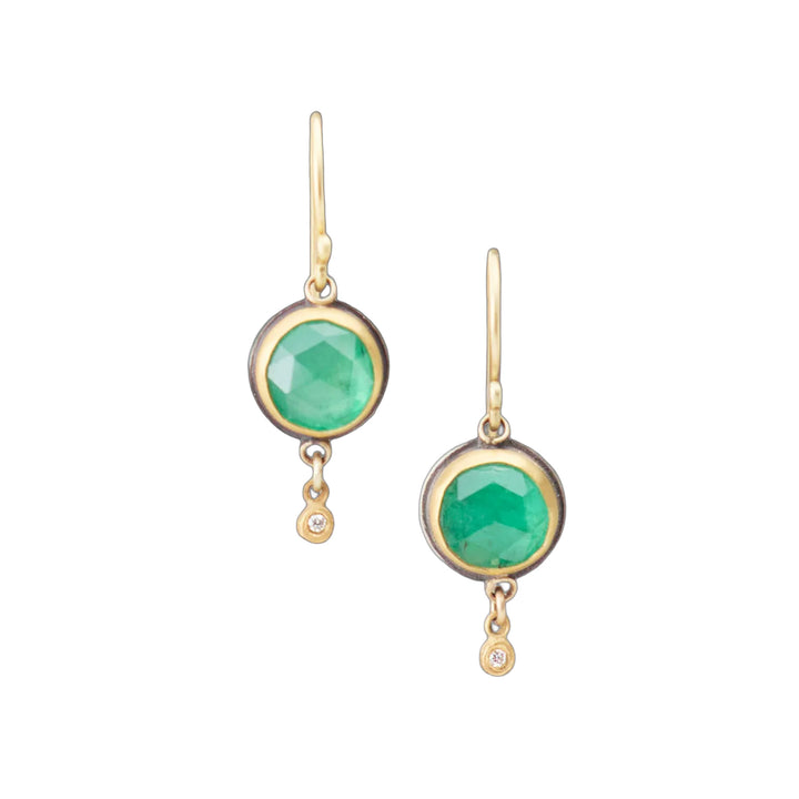 Emerald and Diamond Drop Earrings