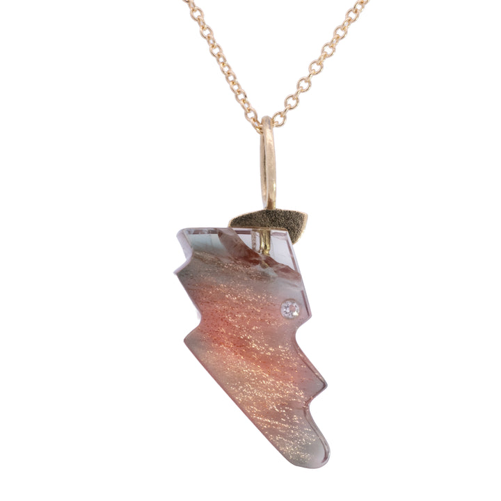 Sunstone with Diamond Bolt Mini Charm