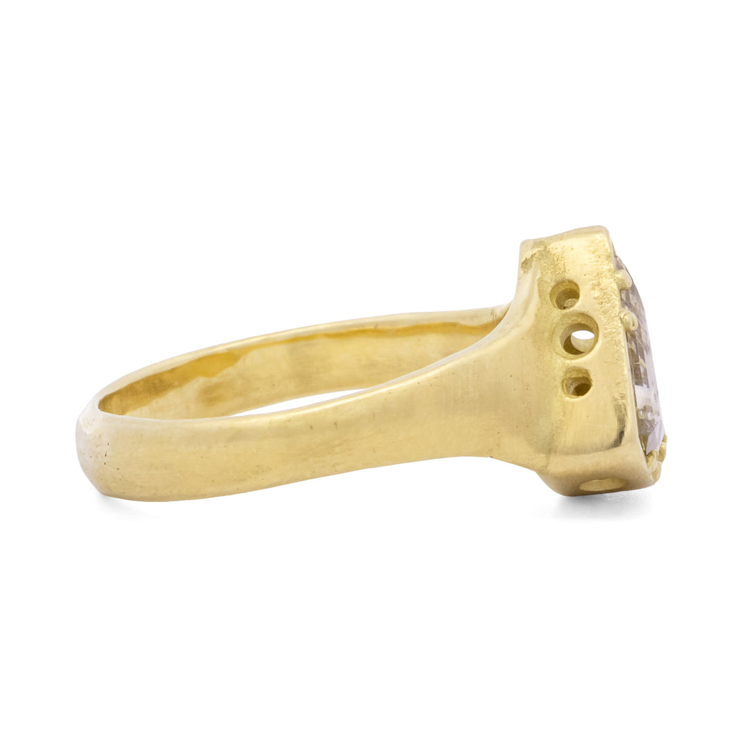 Triangular Diamond Puzzle Ring