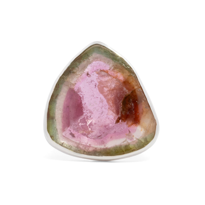 Asymmetrical Watermelon Tourmaline Ring