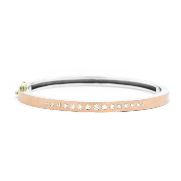 4mm Aria 3 Rose Gold & Silver Bangle Bracelet