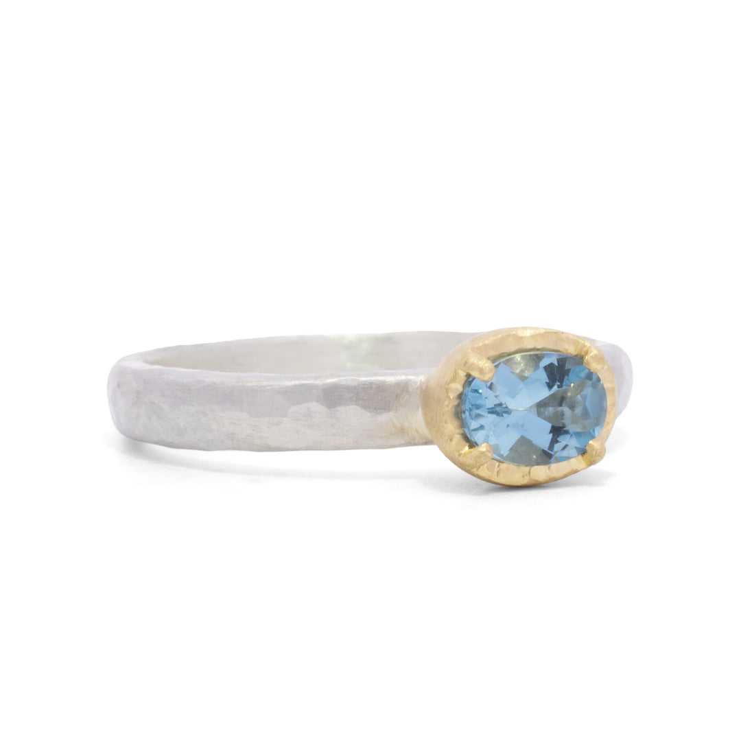 Small Oval Aquamarine Ring