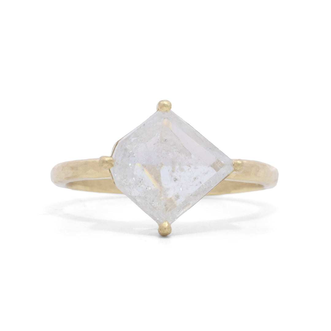 Icy Grey Geometric Diamond Ring