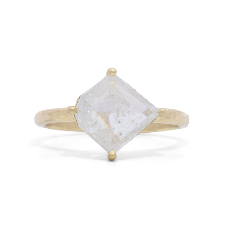 Icy Grey Geometric Diamond Ring