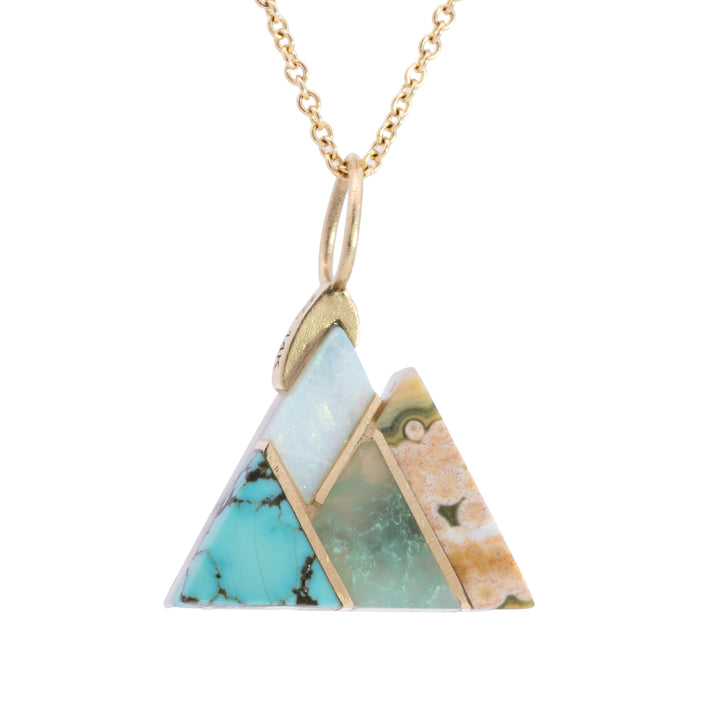 Two Sided Intarsia Mountain Charm