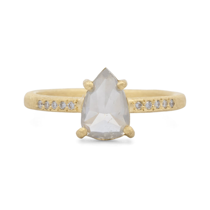 Milky Grey Diamond Ring