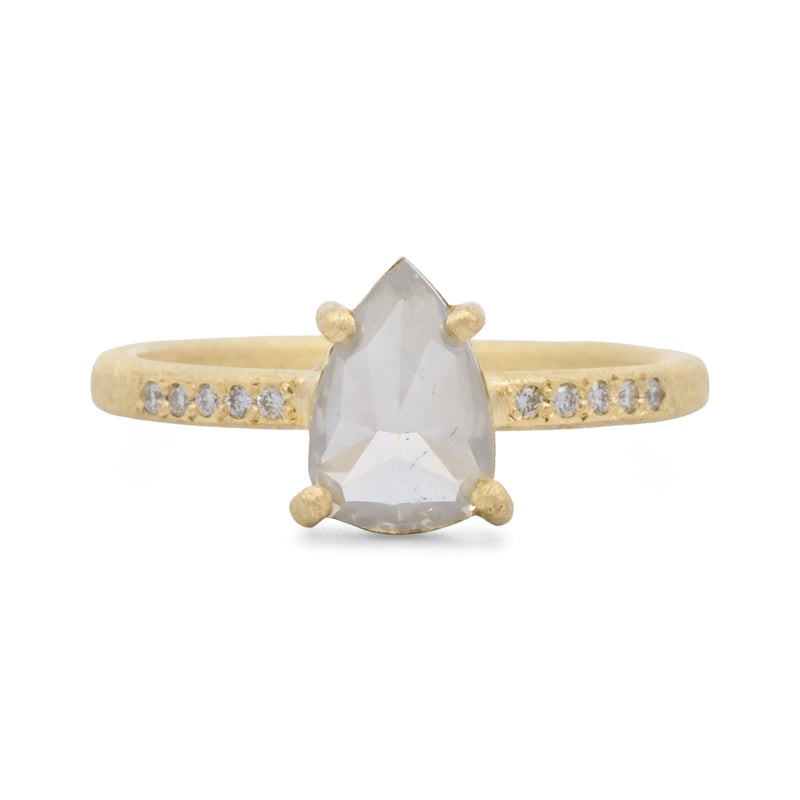 Milky Grey Diamond Ring