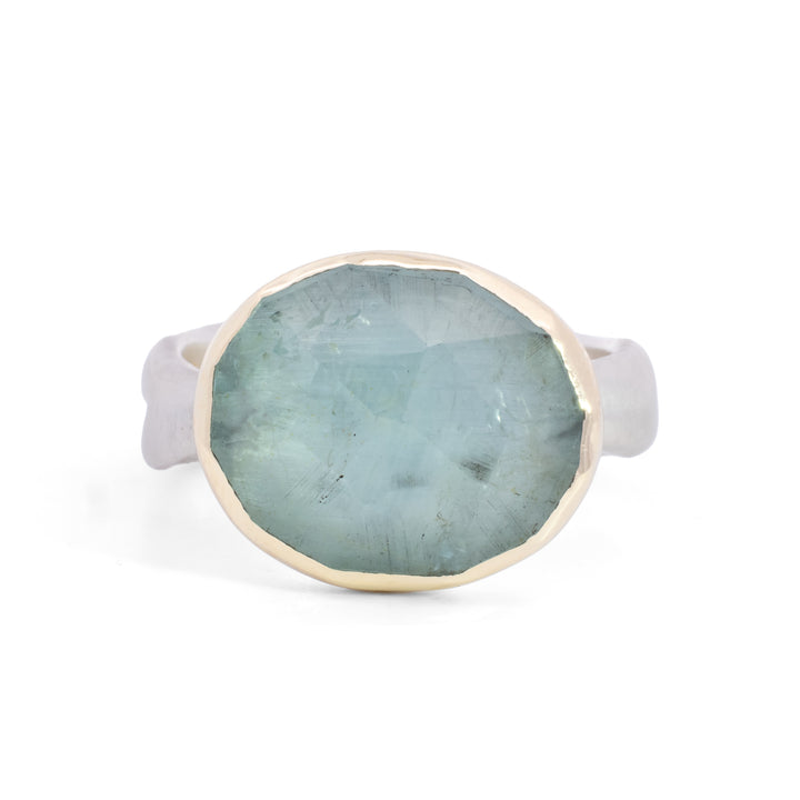 Small Asymmetrical Aquamarine Ring