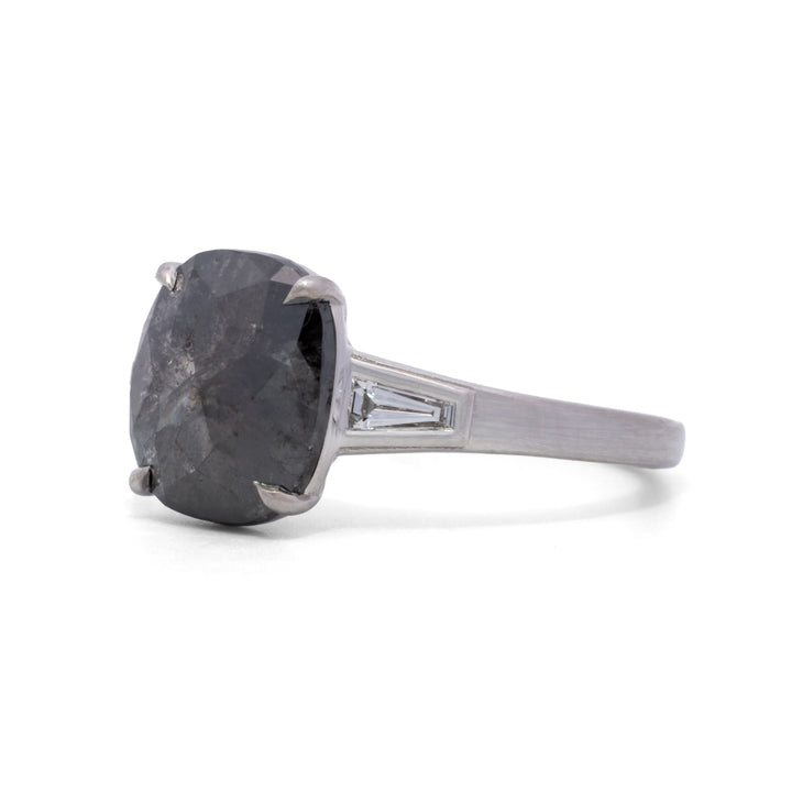 2.05 ct Rustic Rose Cut Cushion Diamond Ring