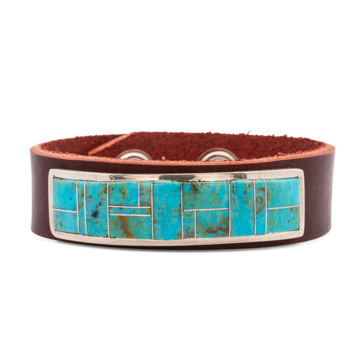 Turquoise Inlay Leather Bracelet