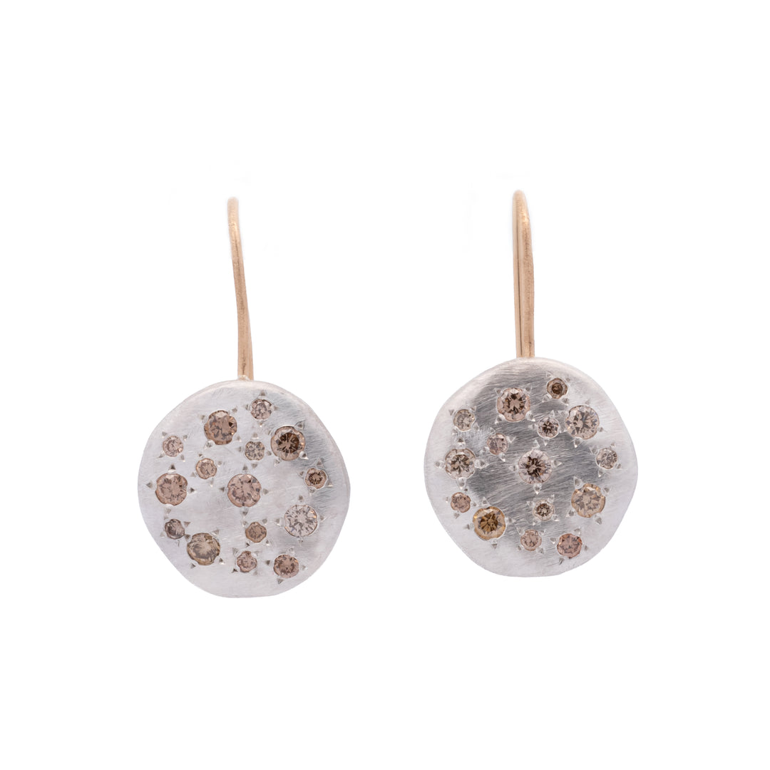 Large Dew Disc Drop Earrings