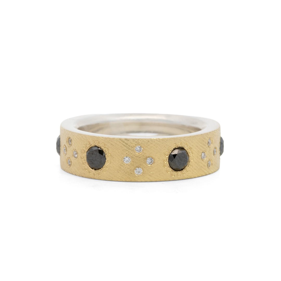 Trunk Show 6 mm Daphnie Black & White Diamond Ring
