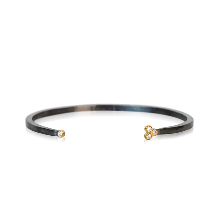 Four Diamond Open Top Cuff Bracelet