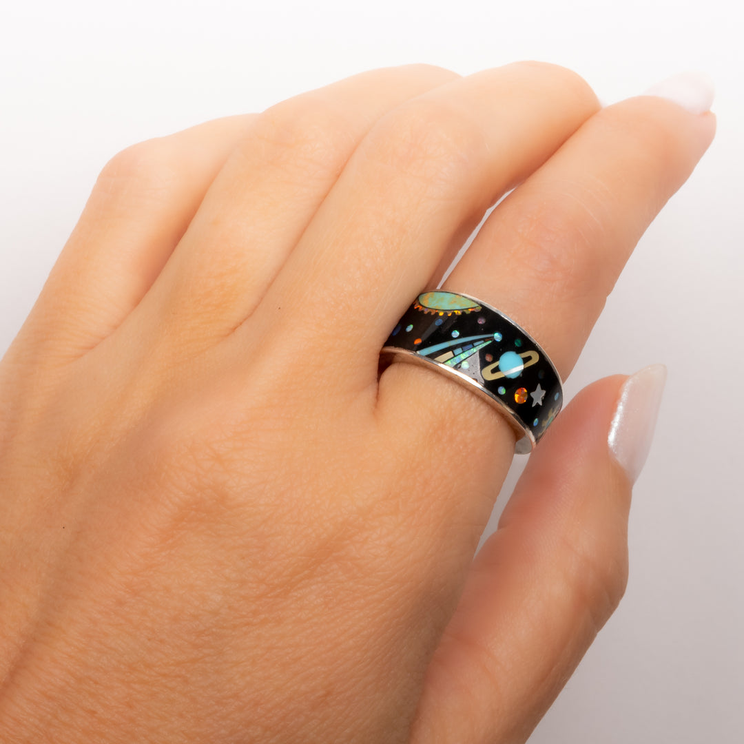Galaxy Wide Inlay Ring