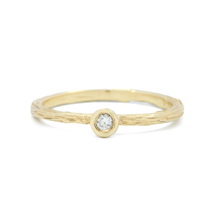 Diamond Solitaire Textured Ring