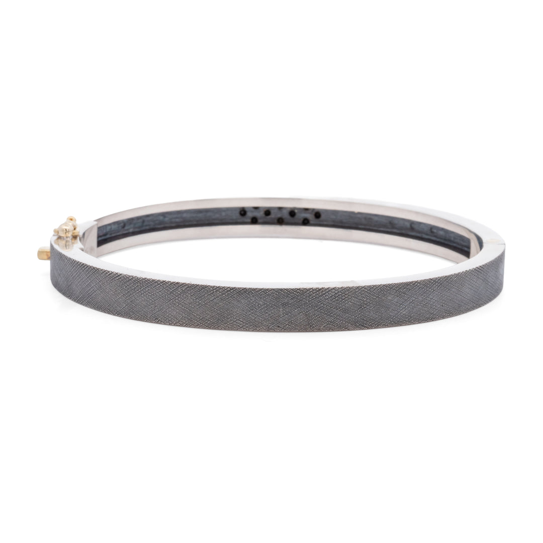 6mm Gemma Lux Diamond Silver Bangle Bracelet