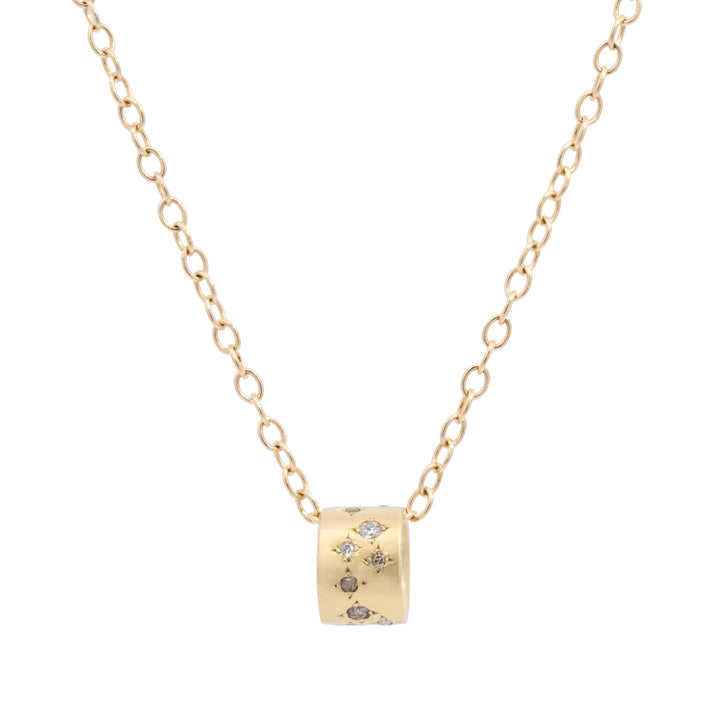 Champagne Diamond Wheel Pendant Necklace