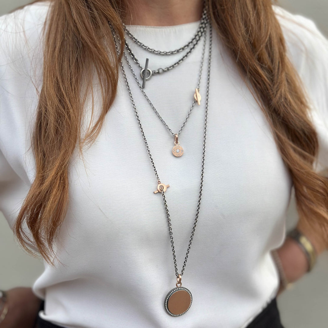 Lucia Small Rose Gold Toggle Chain Necklace